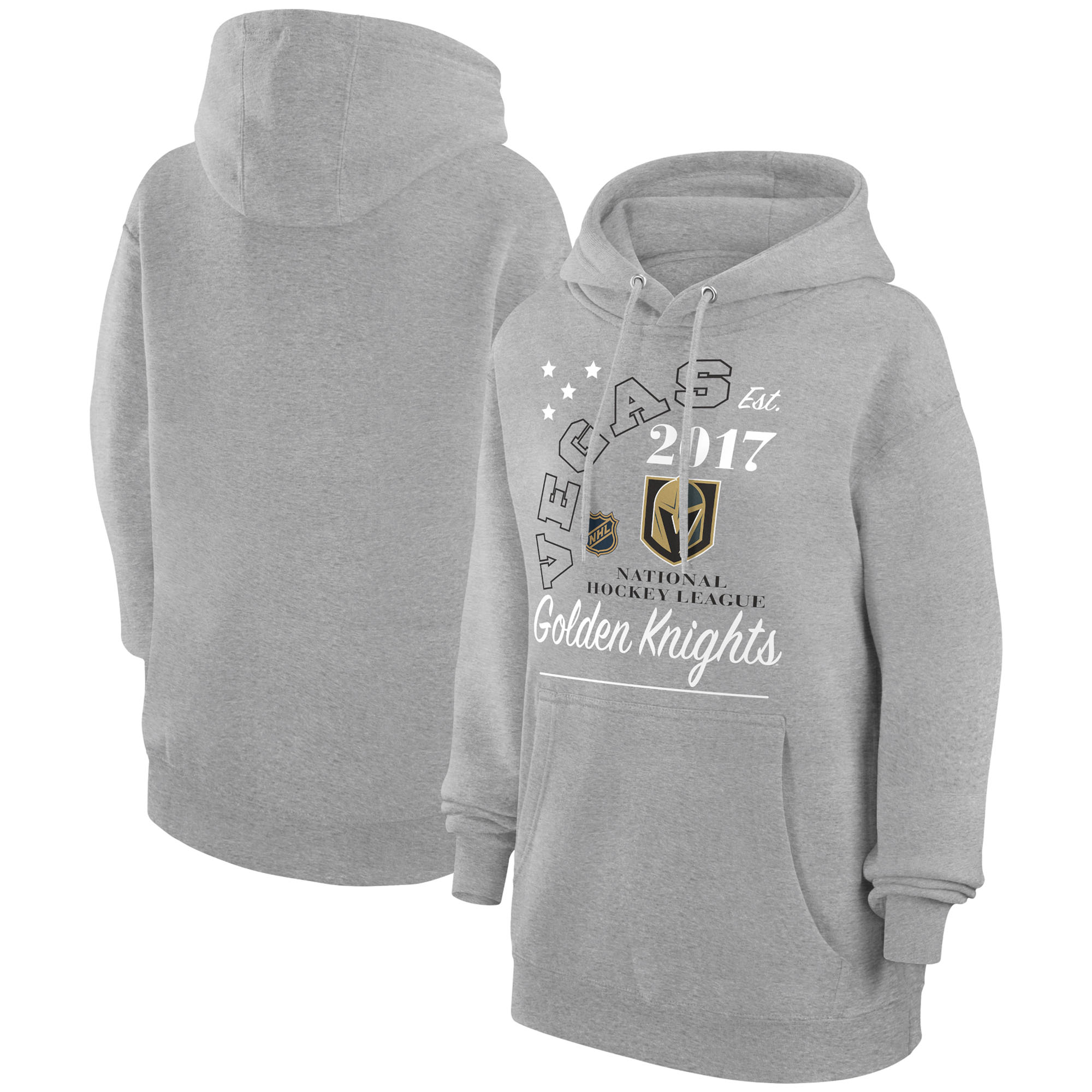 Men's Starter Heather Gray Vegas Golden Knights Arch City Team Graphic Fleece Pullover Hoodie