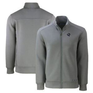 Men's Cutter & Buck Gray Tennessee Titans Helmet Roam Eco Recycled Full-Zip Jacket
