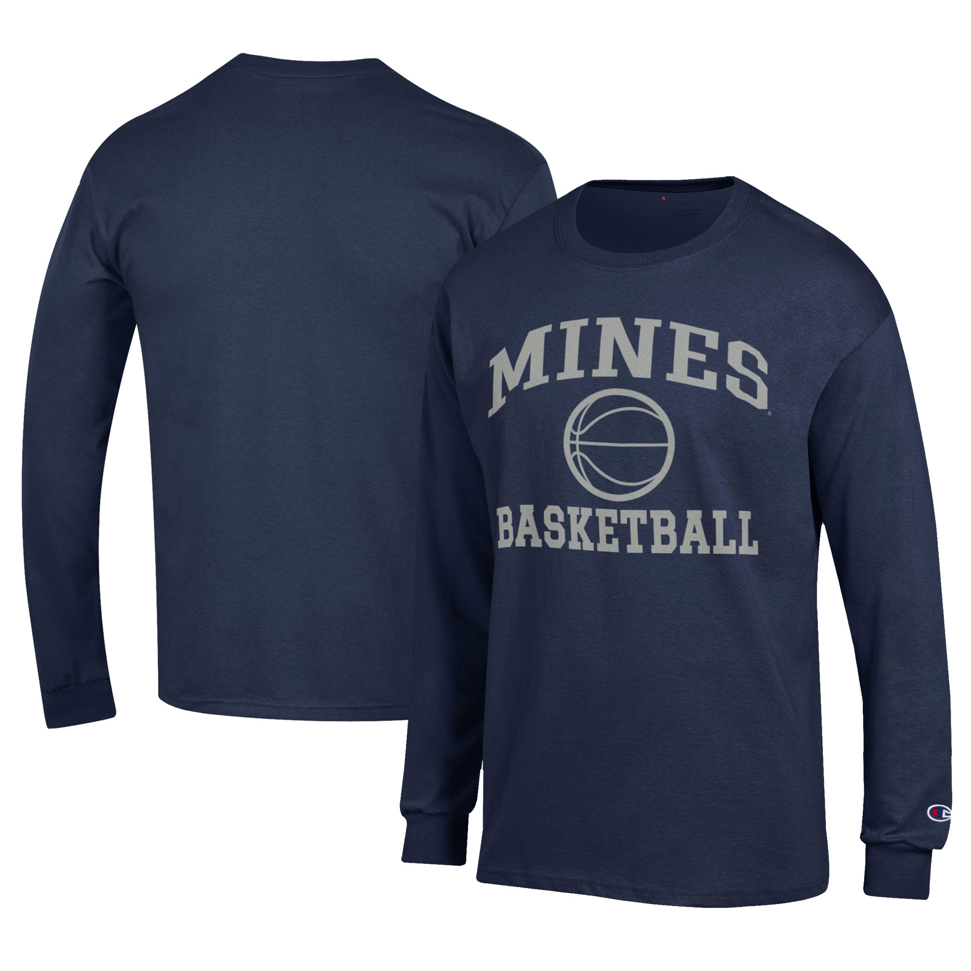 Men's Champion Navy Colorado School of Mines Orediggers Icon Logo Basketball Jersey Long Sleeve T-Shirt