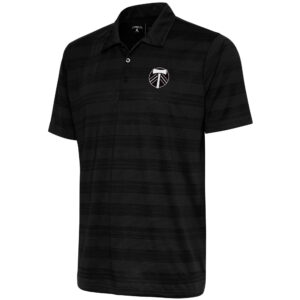 Men's Antigua  Black Portland Timbers Brushed Metallic Compass Polo