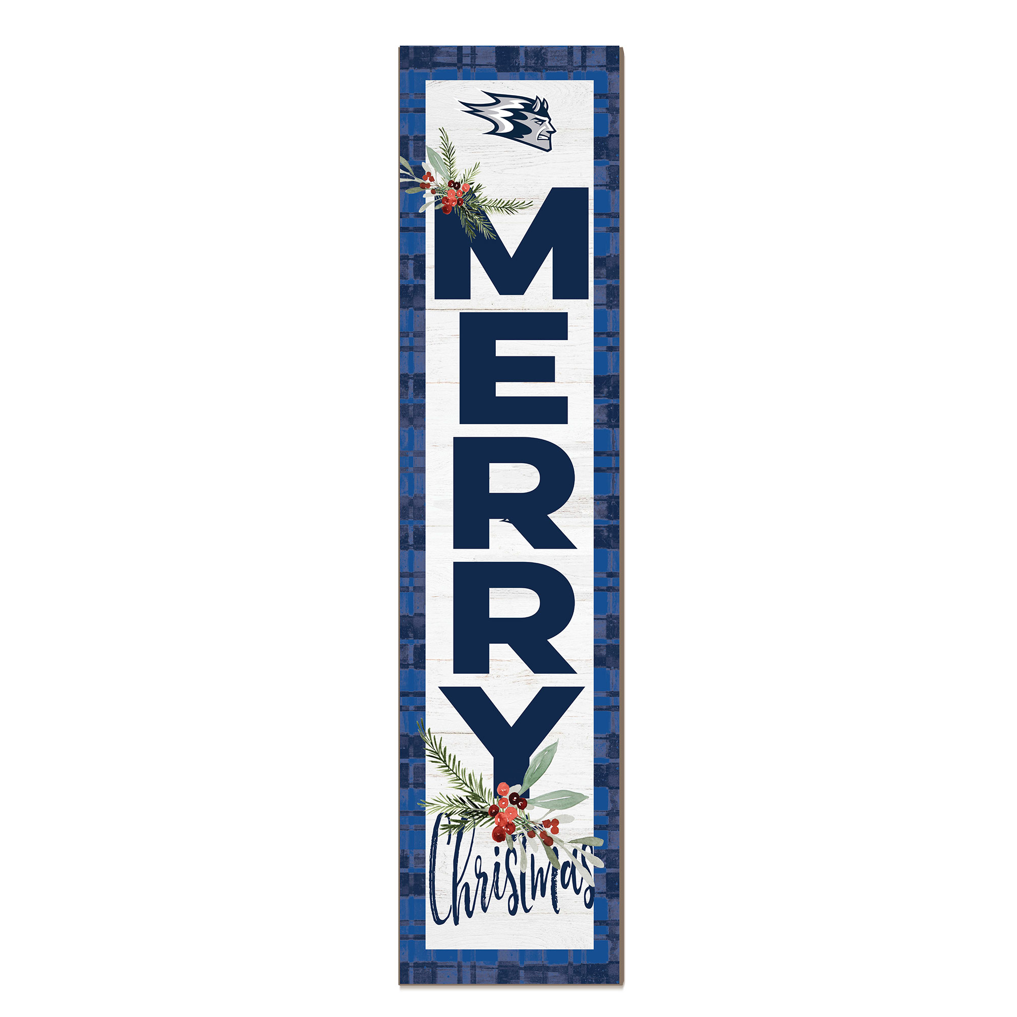 Wisconsin Stout Blue Devils 12'' x 48'' Outdoor Merry Christmas Leaner - Image 4