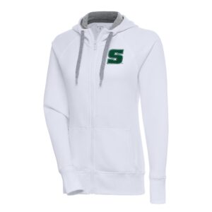 Women's Antigua  White Slippery Rock Pride Victory Full-Zip Hoodie
