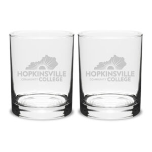 Hopkinsville Community College 14oz. Two-Piece Classic Double Old-Fashioned Glass Set