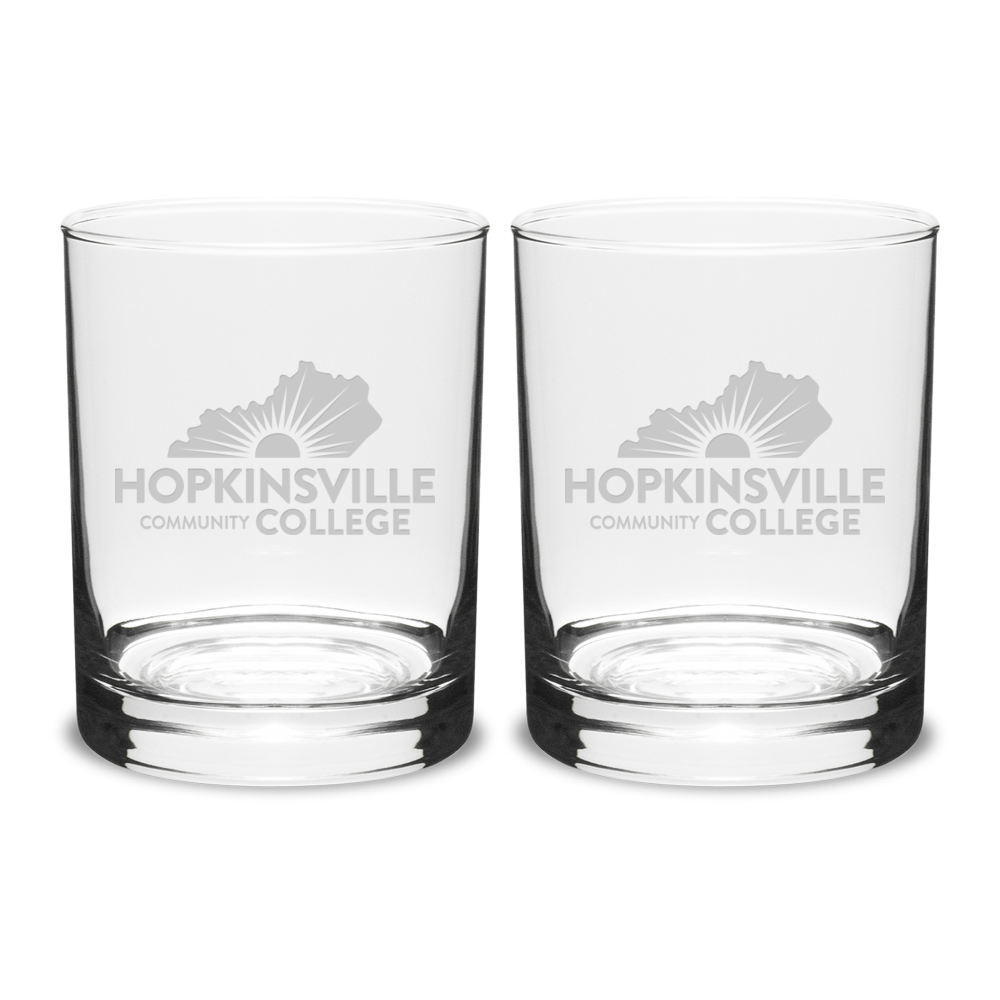 Hopkinsville Community College 14oz. Two-Piece Classic Double Old-Fashioned Glass Set