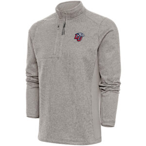 Men's Antigua  Oatmeal Liberty Flames Course Quarter-Zip Top