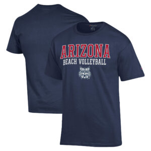 Men's Champion  Navy Arizona Wildcats Stacked Beach Volleyball T-Shirt