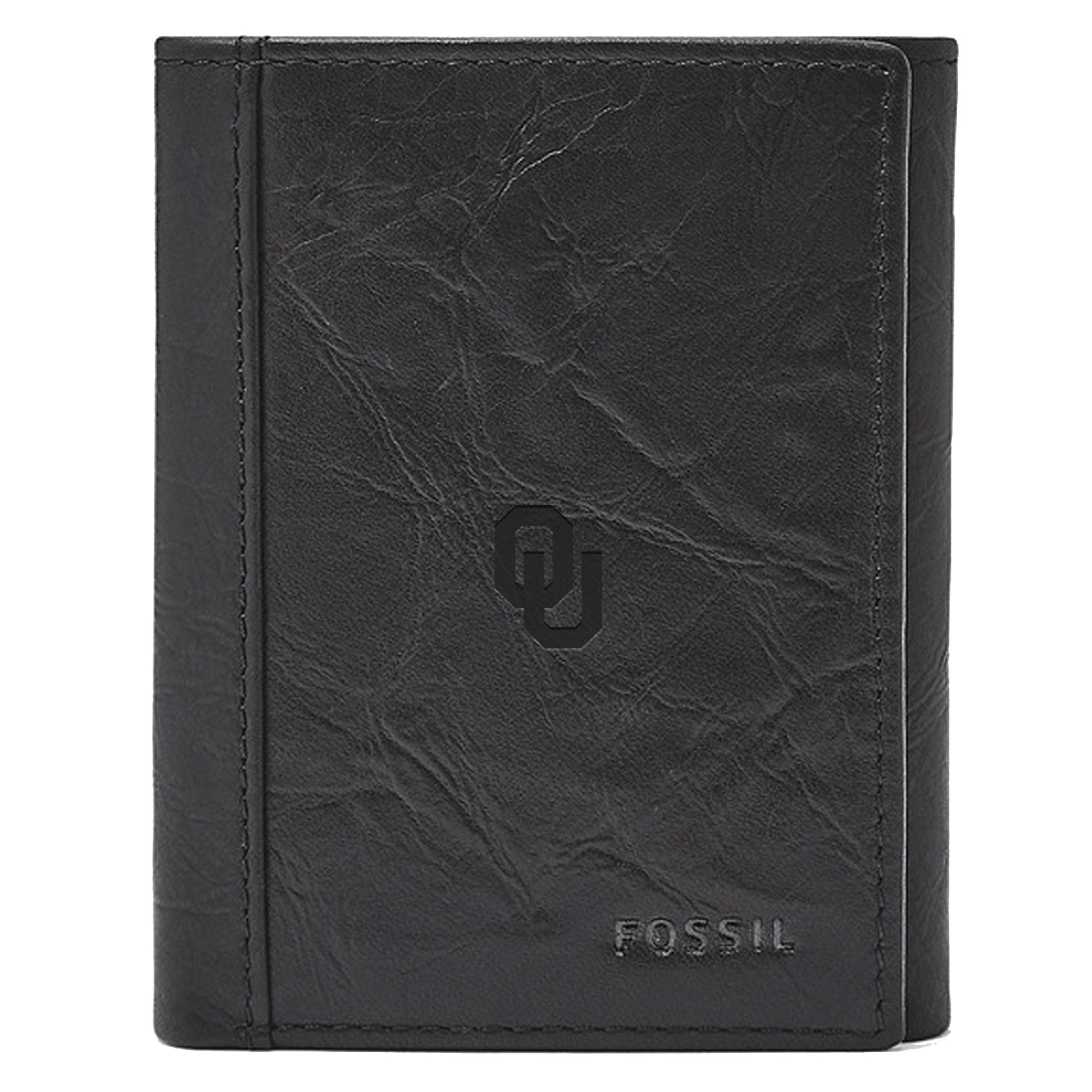 Men's Fossil Black Oklahoma Sooners Neel Extra Capacity Trifold Wallet