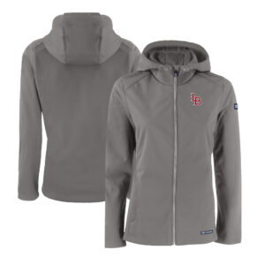 Women's Cutter & Buck  Steel Louisville Bats Evoke Eco Softshell Recycled Full-Zip Jacket