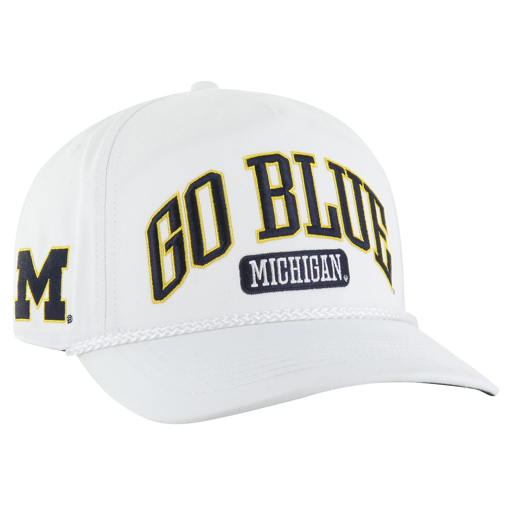 Men's '47 White Michigan Wolverines Local Arch Hitch Snapback Hat - Image 2