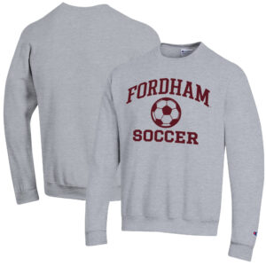 Men's Champion Heather Gray Fordham Rams Soccer Icon Powerblend Pullover Sweatshirt
