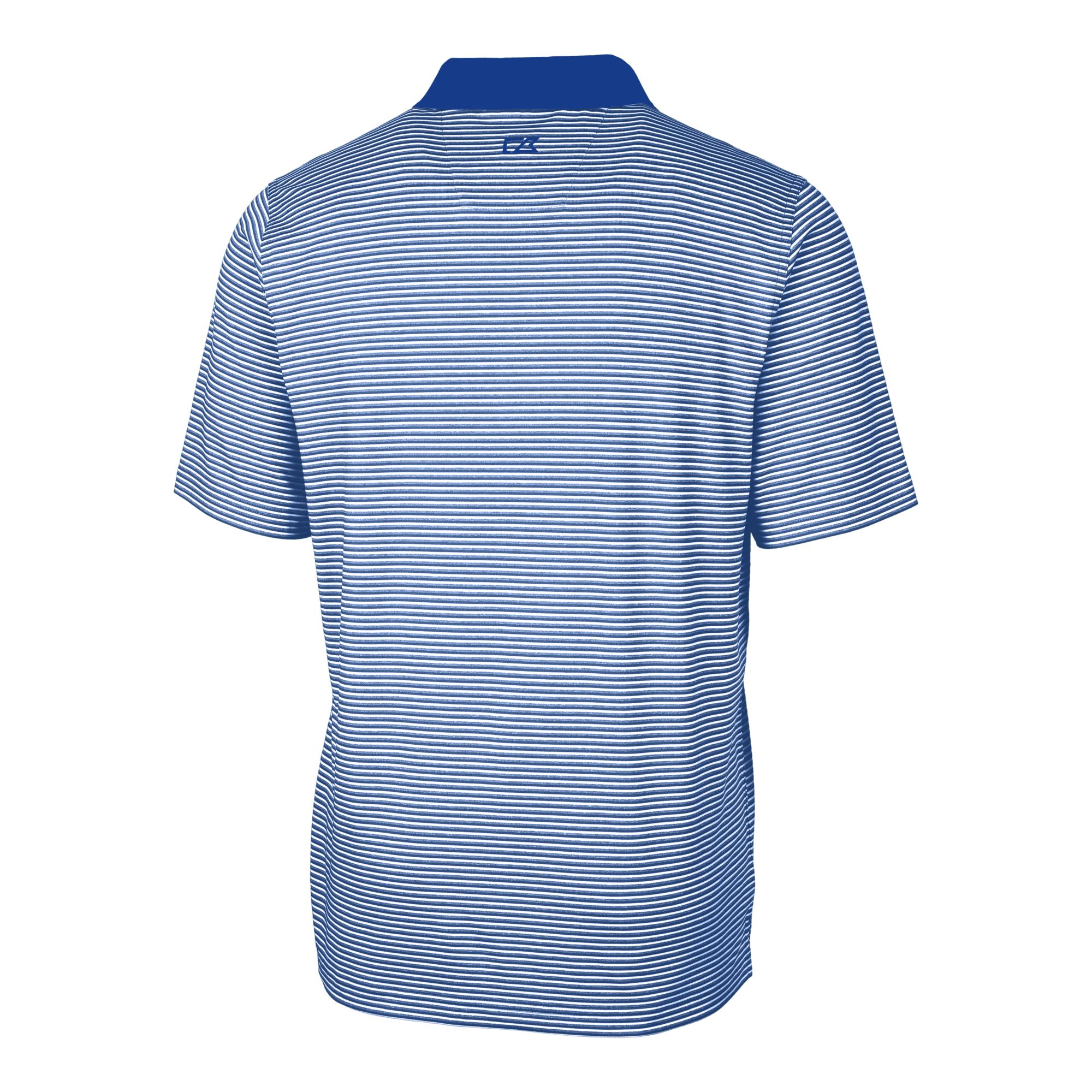 Men's Cutter & Buck Blue Akron RubberDucks Forge Tonal Stripe Stretch Polo - Image 7