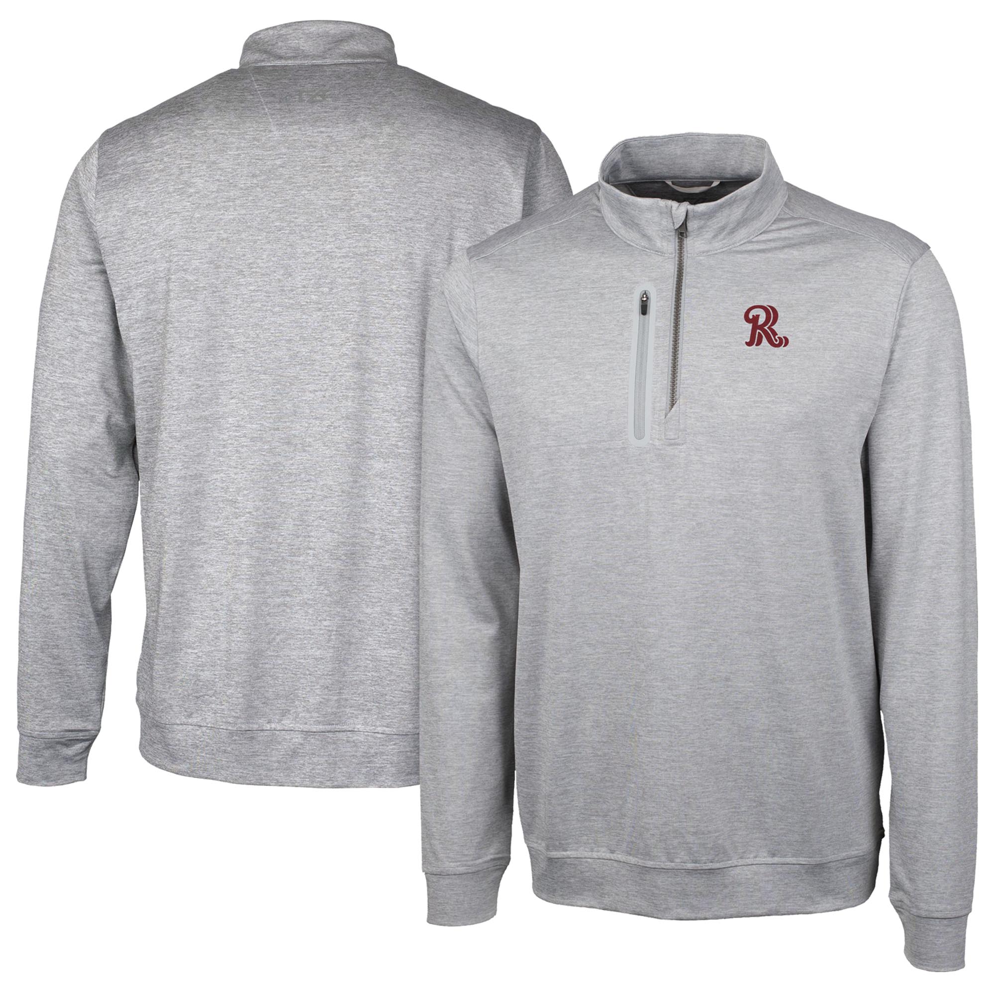 Men's Cutter & Buck Gray Frisco RoughRiders Stealth Heathered Quarter-Zip Top