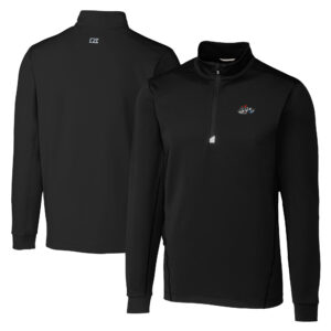 Men's Cutter & Buck  Black Rocket City Trash Pandas Big & Tall Traverse Stretch Quarter-Zip Top