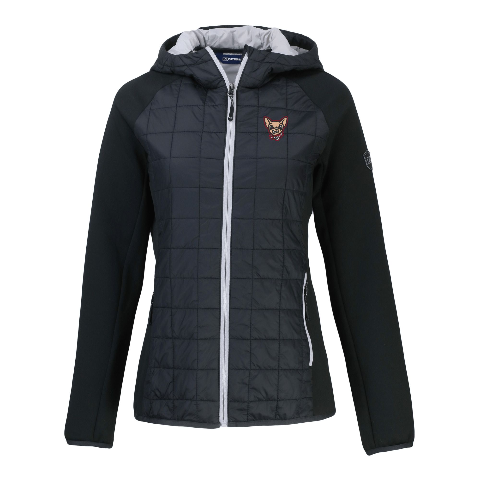Women's Cutter & Buck Black El Paso Chihuahuas Rainier Primaloft Eco Raglan Full-Zip Hybrid Jacket - Image 6