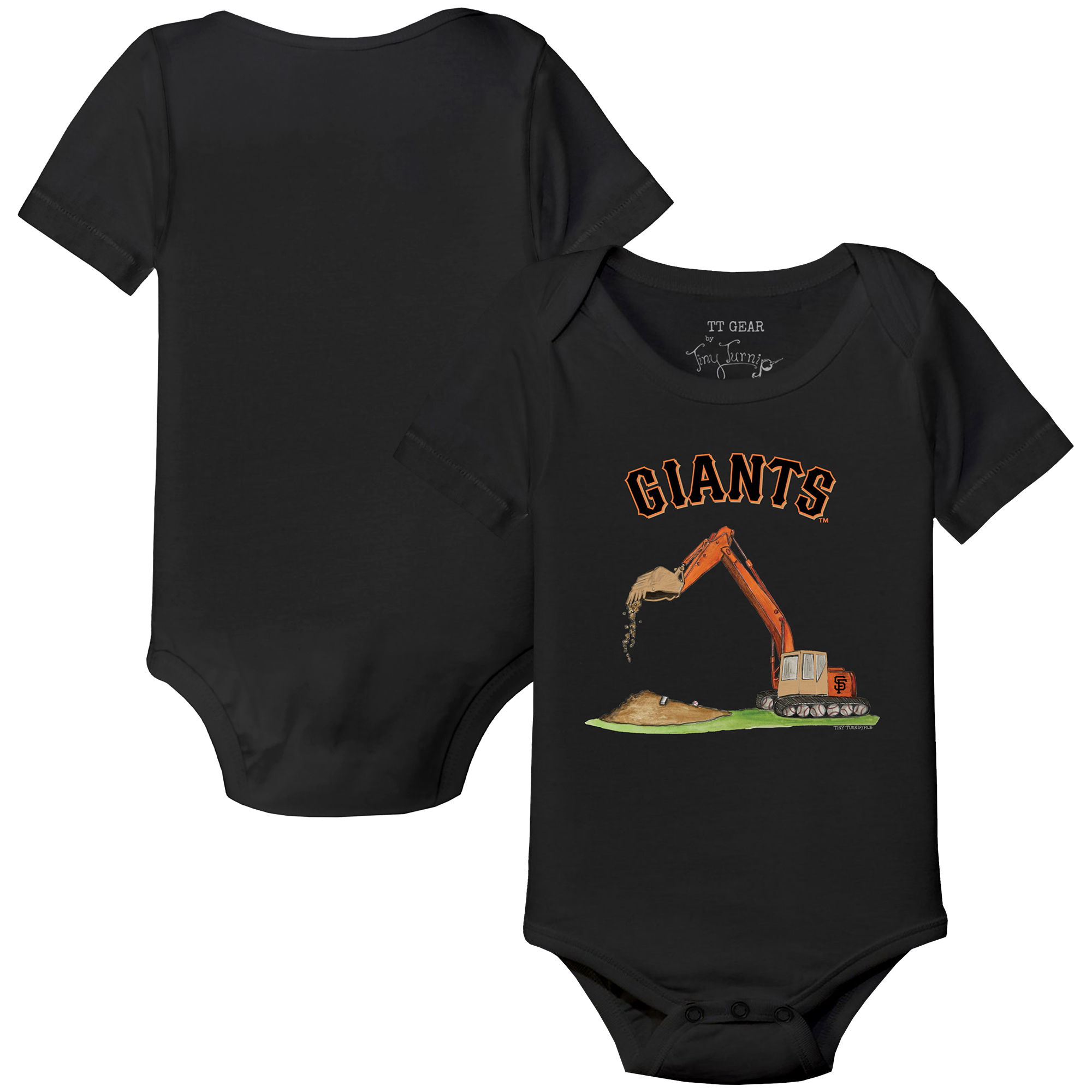 Infant Tiny Turnip Black San Francisco Giants Excavator Bodysuit