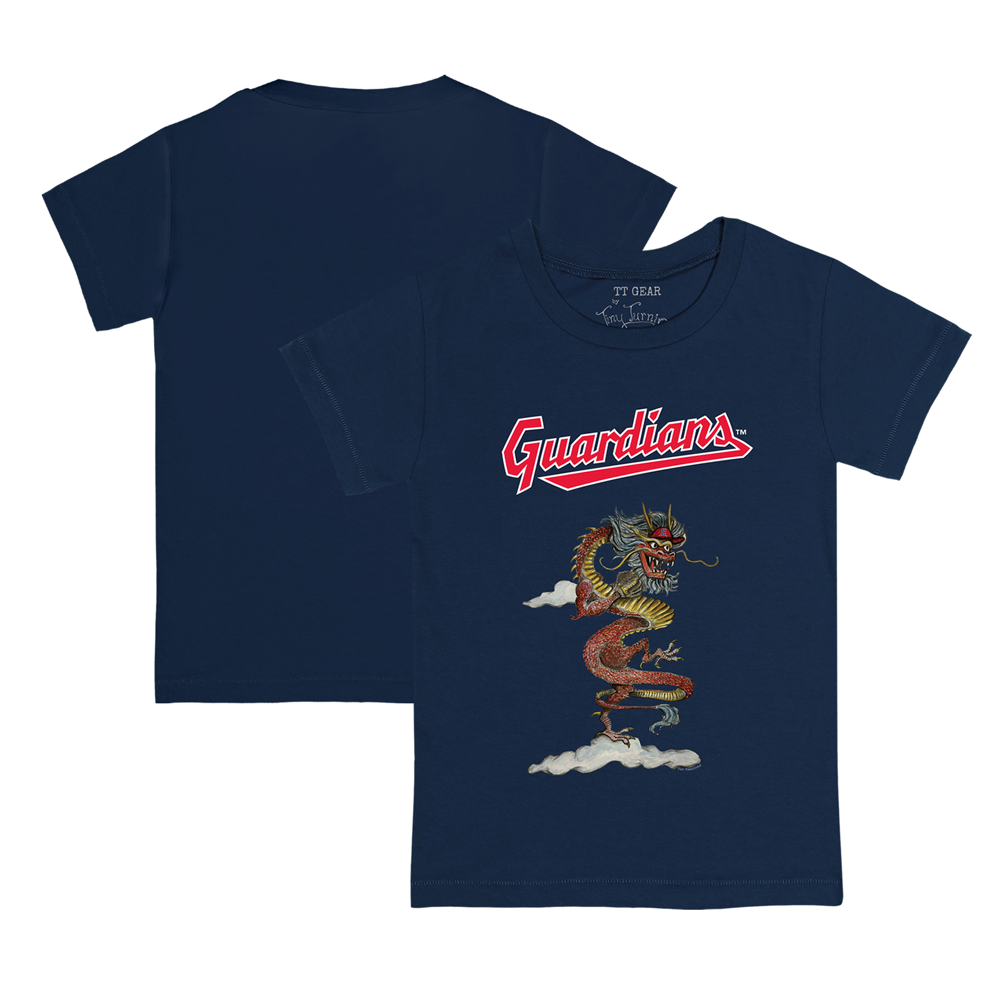 Infant Tiny Turnip Navy Cleveland Guardians 2024 Year of the Dragon T-Shirt