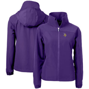 Women's Cutter & Buck Purple Minnesota Vikings  Charter Eco Recycled Full-Zip Jacket