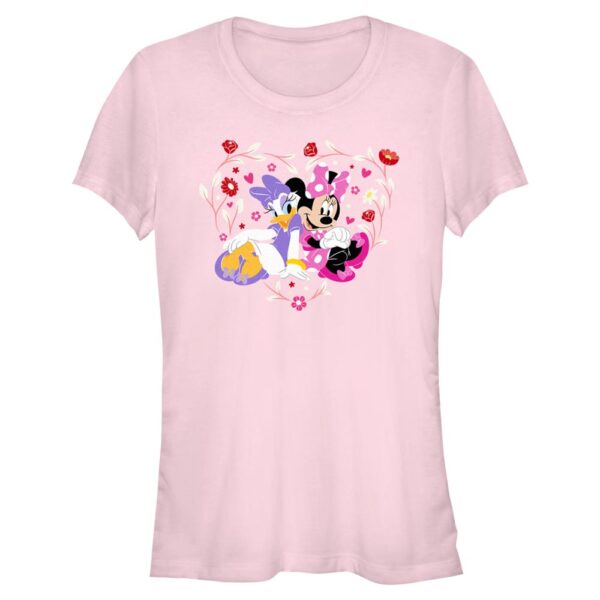 Women's Mad Engine Light Pink Minnie & Daisy Valentine's Day T-Shirt
