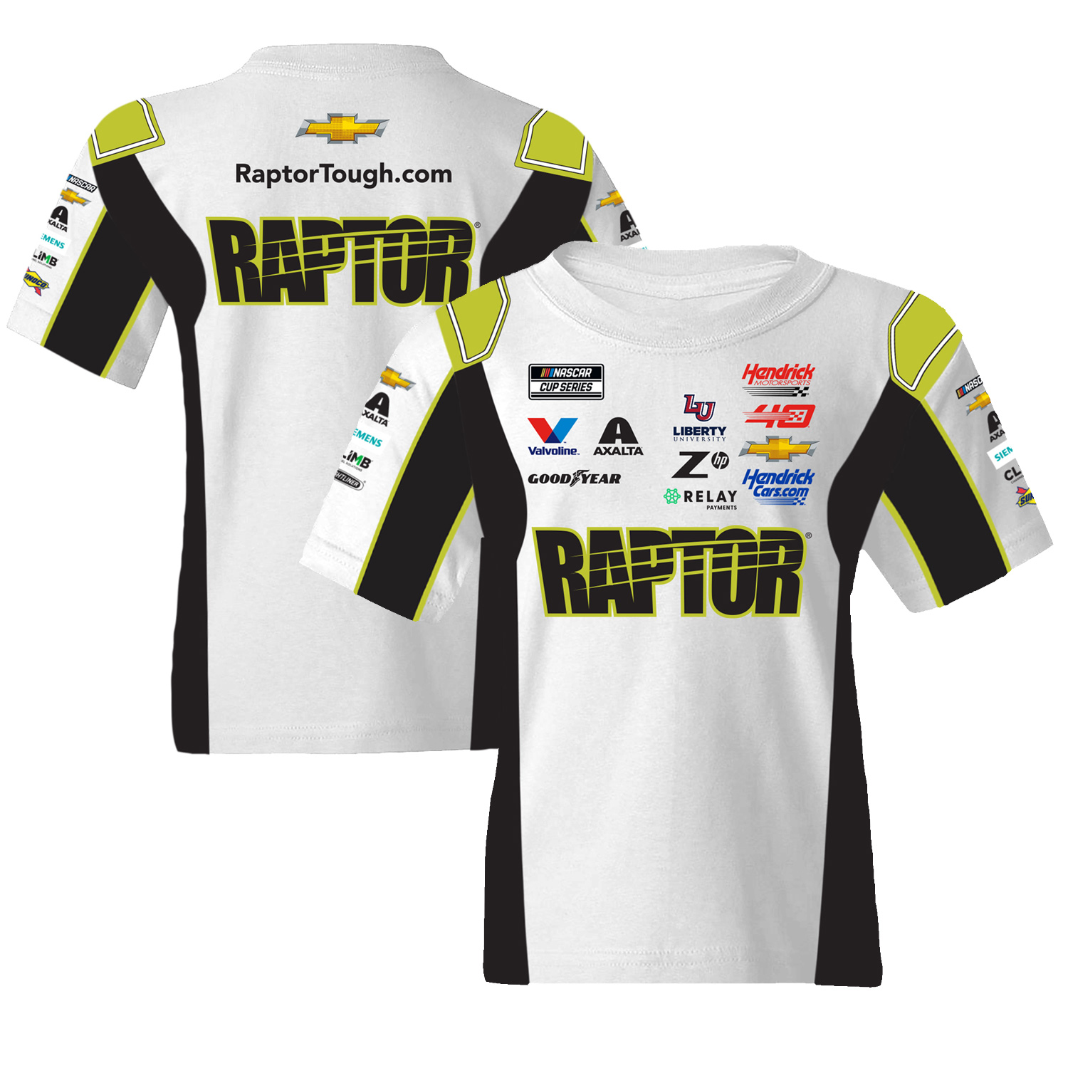 Youth Hendrick Motorsports Team Collection White/Black William Byron Raptor Uniform T-Shirt