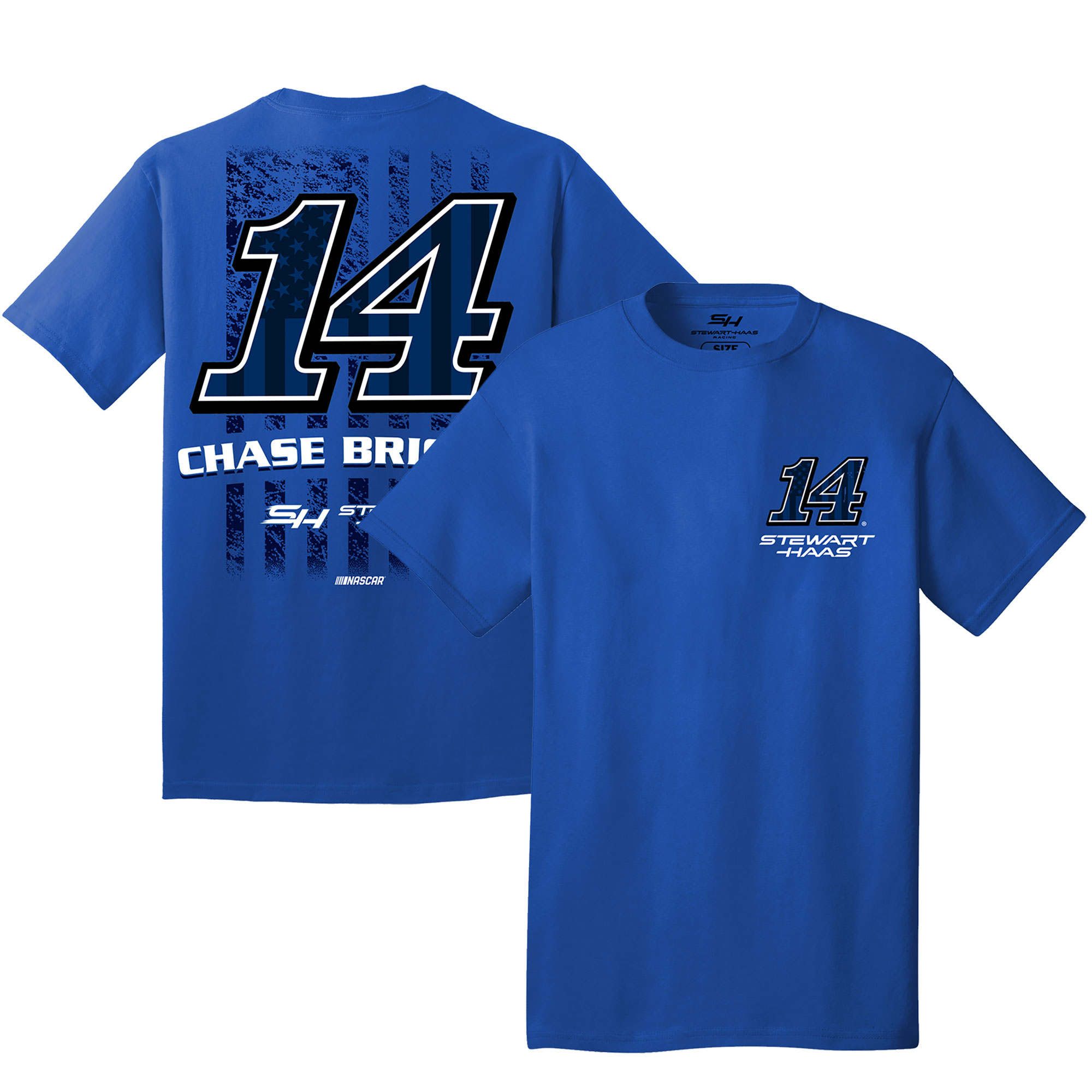 Men's Stewart-Haas Racing Team Collection Royal Chase Briscoe Flag T-Shirt