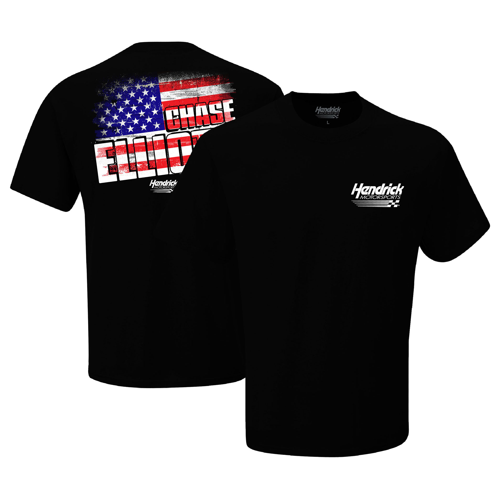 Men's Hendrick Motorsports Team Collection Black Chase Elliott Flag T-Shirt