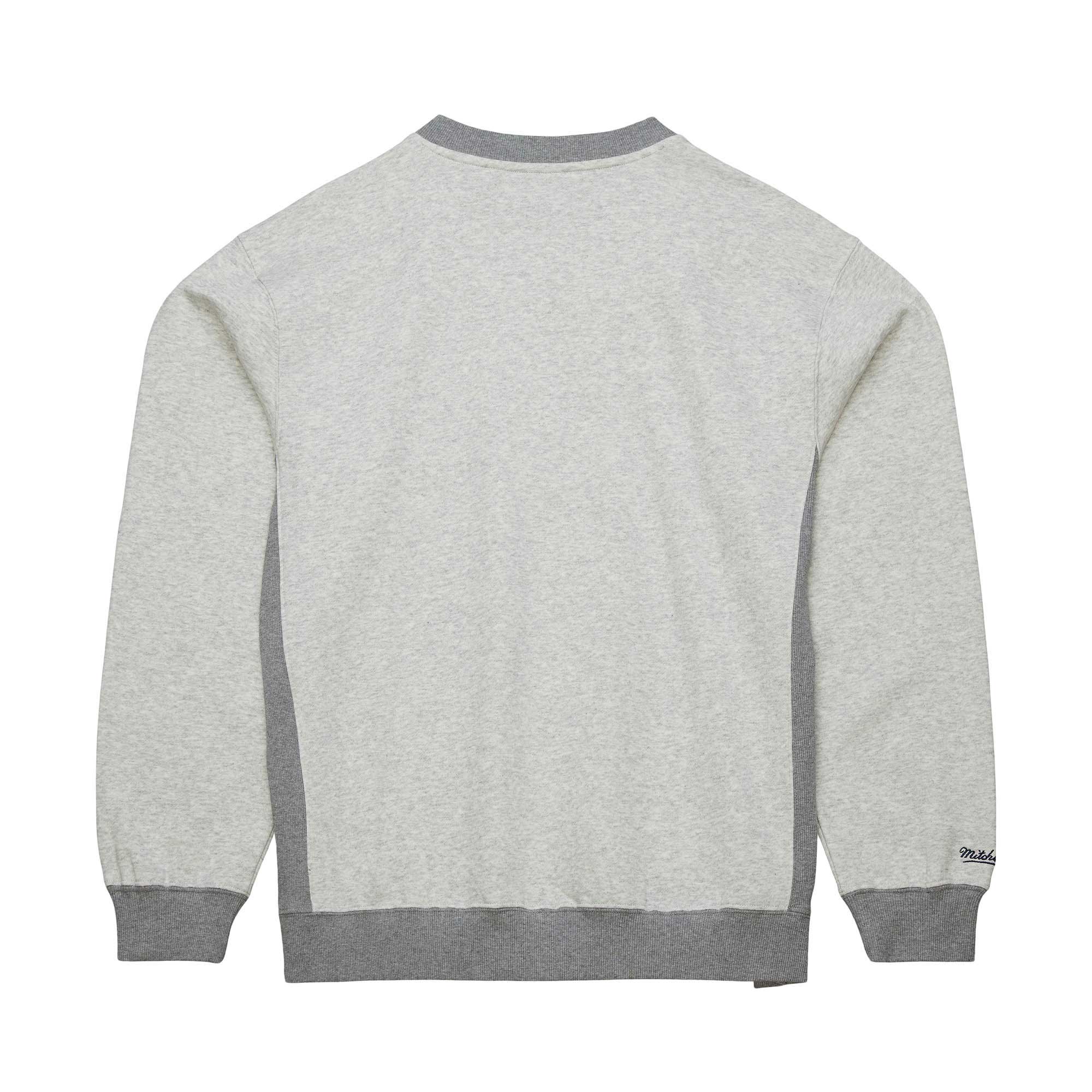 Men's Mitchell & Ness Heather Gray Ohio State Buckeyes Arched Fleece Crewneck Pullover Sweatshirt - Image 4