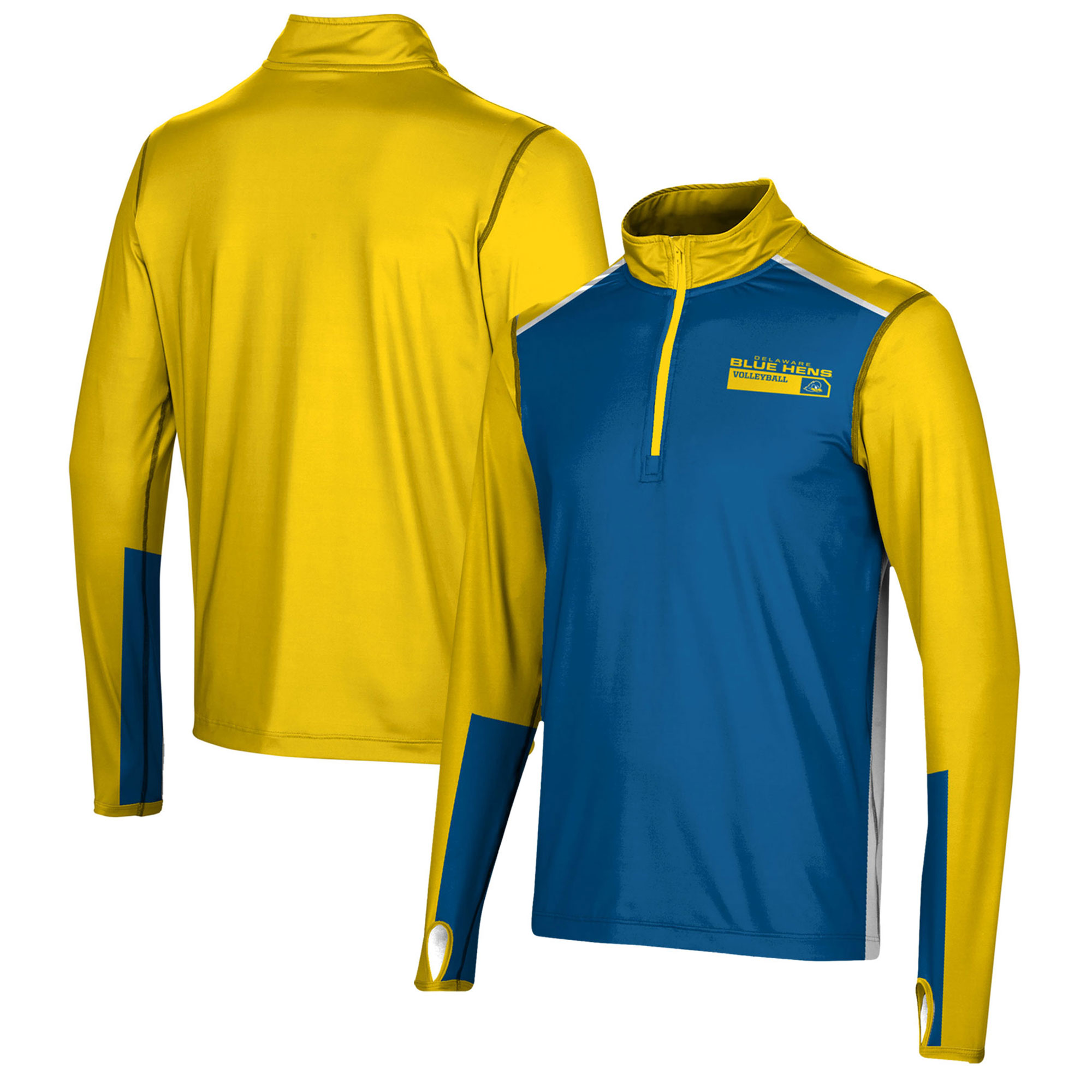 Men's ProSphere Blue Delaware Fightin' Blue Hens Volleyball Quarter-Zip Pullover Top