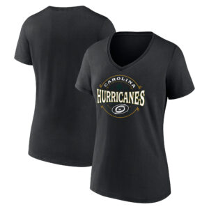 Women's Black Carolina Hurricanes St. Patrick's Day Lucky V-Neck T-Shirt