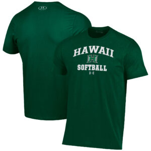 Men's Under Armour Green Hawaii Rainbow Warriors Arch Softball Performance T-Shirt