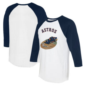 Unisex Tiny Turnip  White/Navy Houston Astros Racecar 3/4-Sleeve Raglan T-Shirt