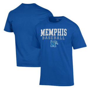 Men's Champion  Royal Memphis Tigers Stack Baseball T-Shirt