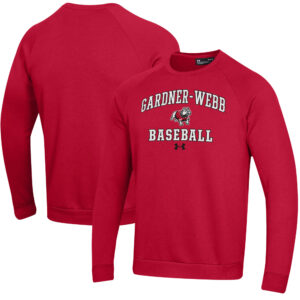Men's Under Armour  Scarlet Gardner-Webb Bulldogs All Day Arch Fleece Baseball Raglan Pullover Sweatshirt