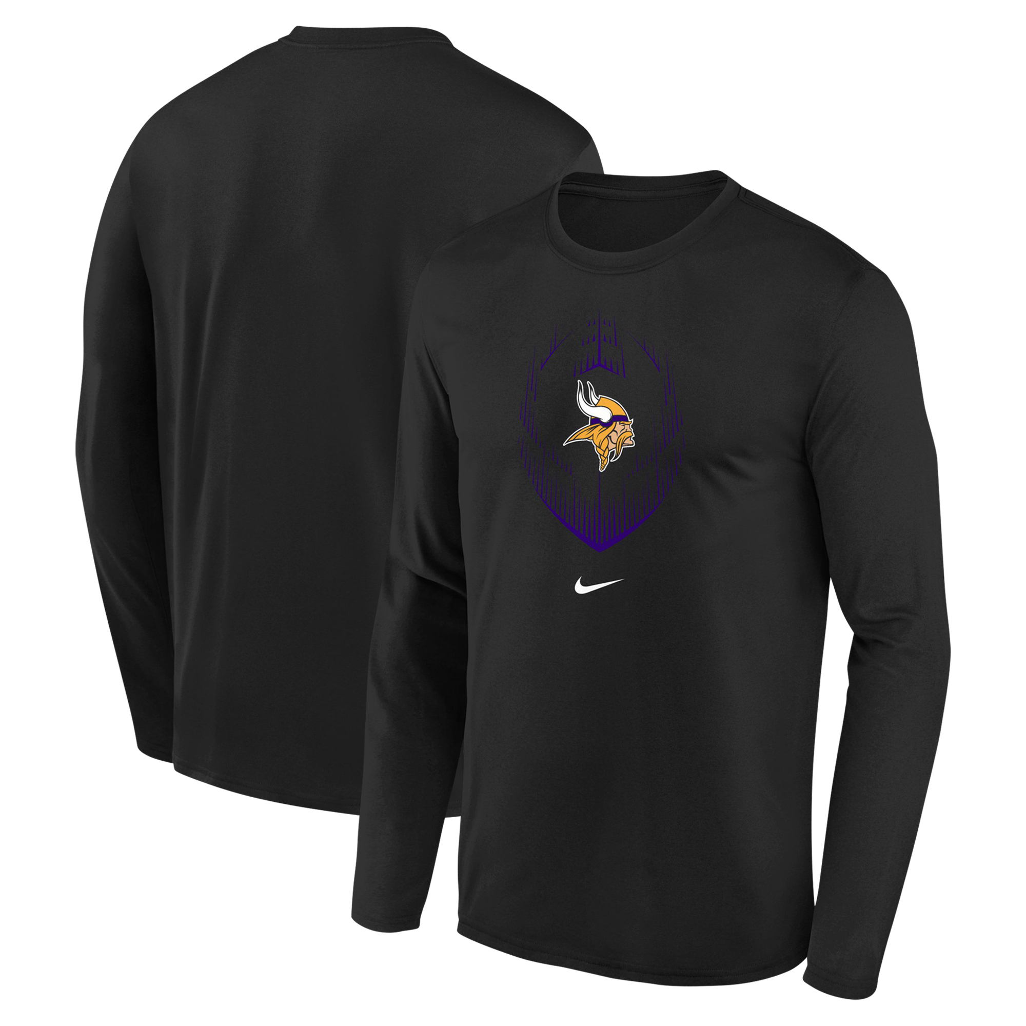 Youth Nike Black Minnesota Vikings Legend Icon Long Sleeve T-Shirt - Image 5