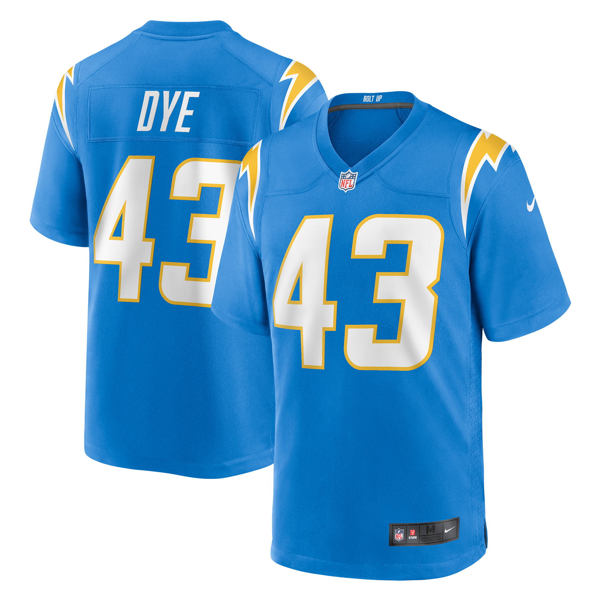 Men's Nike Troy Dye Powder Blue Los Angeles Chargers Game Jersey