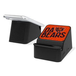 Keyscaper Black Chicago Bears Wireless Charging Station & Bluetooth Speaker