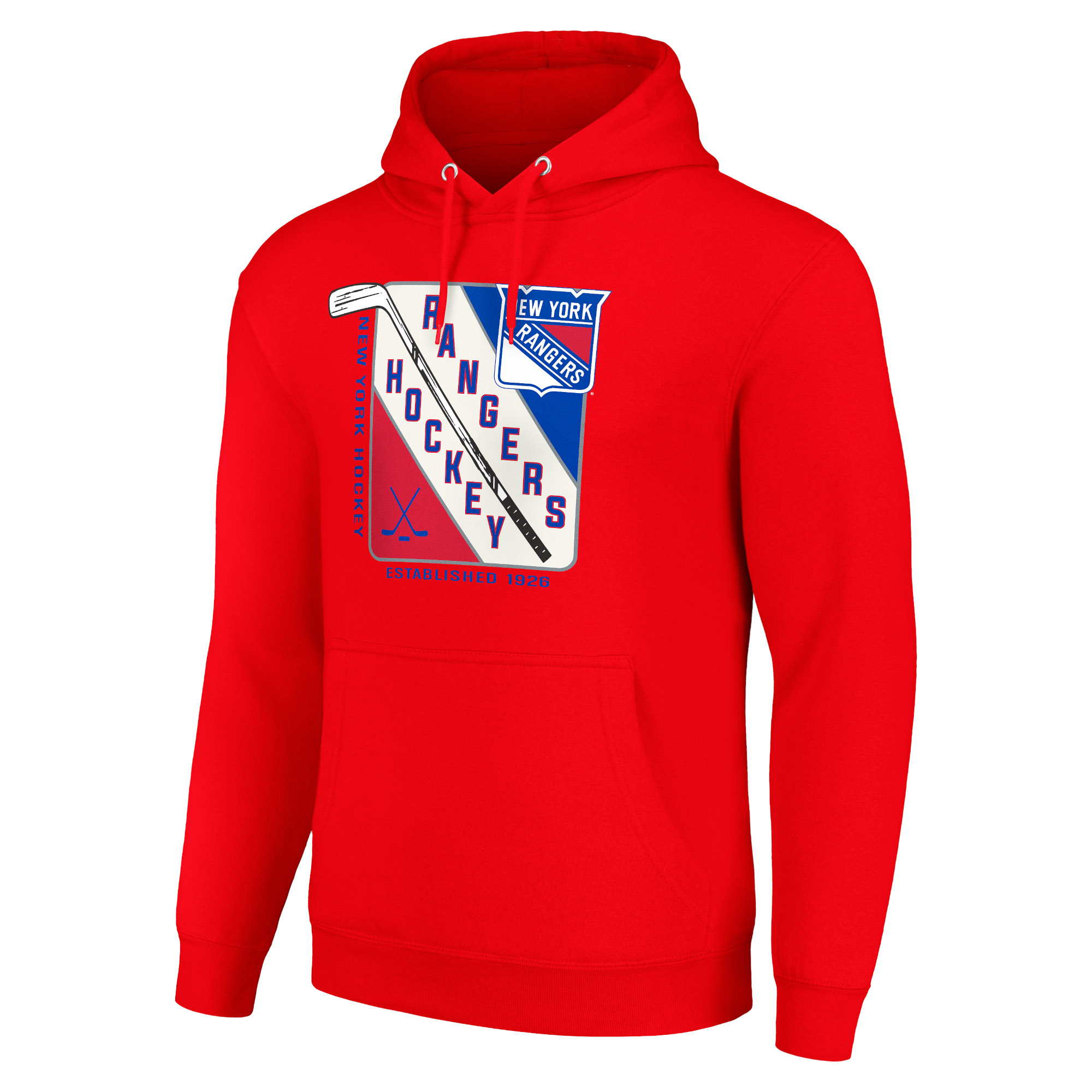 Men's Starter Red New York Rangers Shield Logo Pullover Hoodie - Image 3