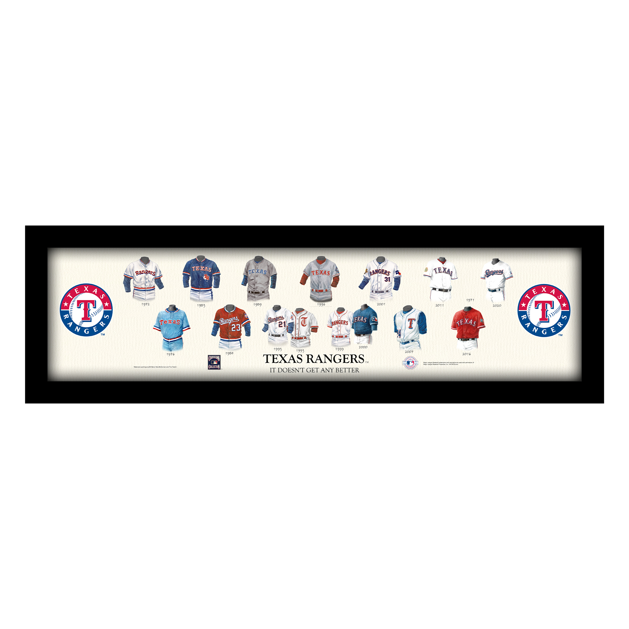 Texas Rangers Cooperstown Collection Framed Uniform Heritage Art Print