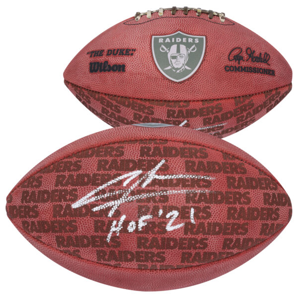 Charles Woodson Oakland Raiders Autographed Duke Showcase Football with "HOF 21" Inscription - Image 6