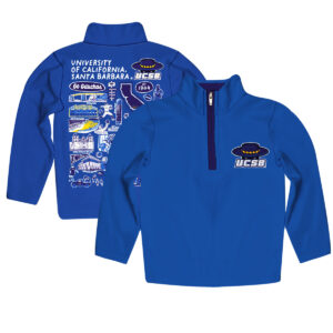 Youth Vive La Fete Blue  UC Santa Barbara Gauchos Impressions Artwork Quarter-Zip Jacket