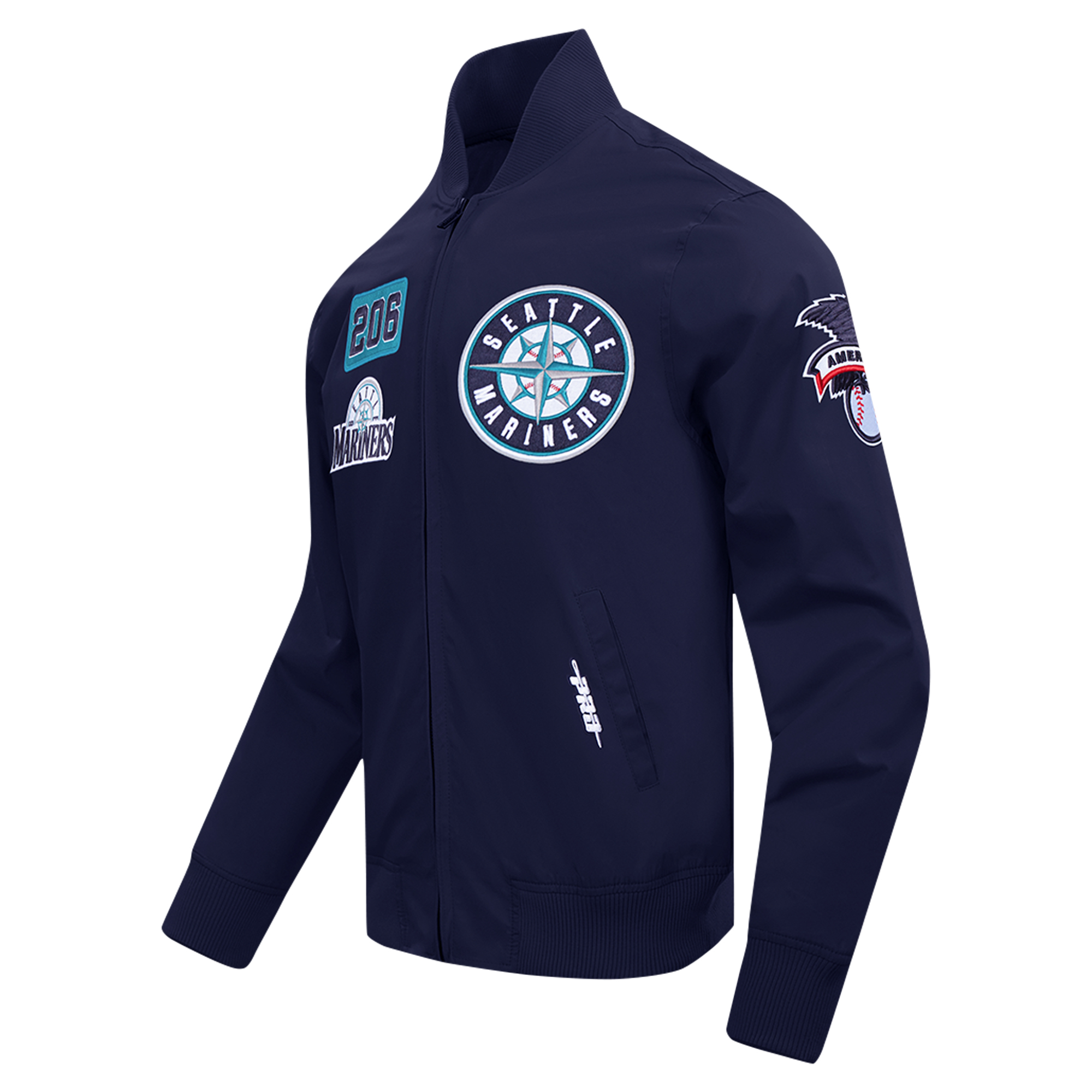 Men's Pro Standard Navy Seattle Mariners Area Code Twill Full-Zip Jacket - Image 3