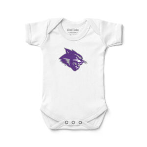 Newborn & Infant Chad & Jake White Abilene Christian University Wildcats Mascot Logo Bodysuit
