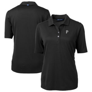 Women's Cutter & Buck Black Pittsburgh Pirates Virtue Eco Pique Recycled Polo