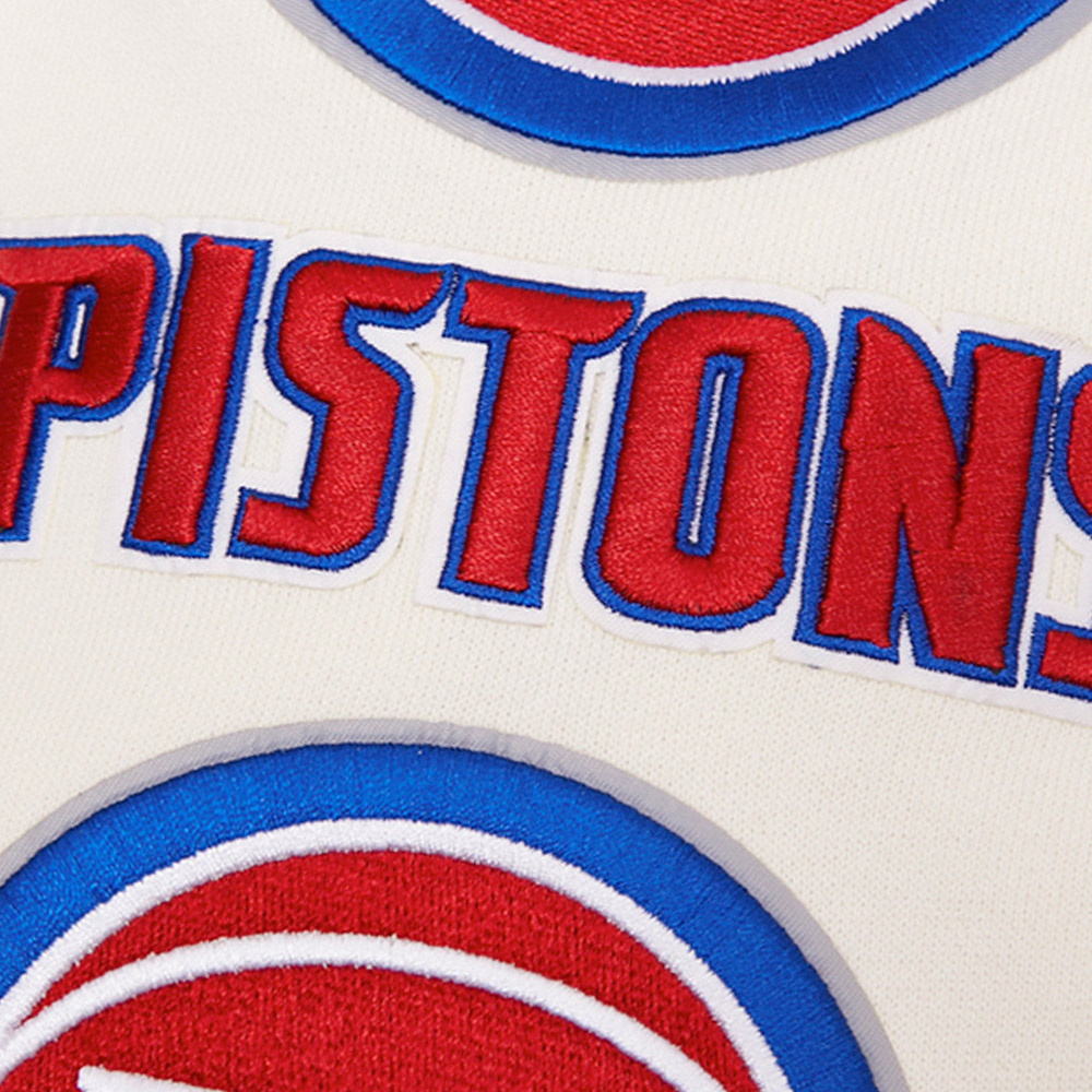 Men's Pro Standard Cream Detroit Pistons Retro Classic Pullover Hoodie - Image 12