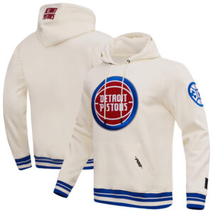 Men's Pro Standard Cream Detroit Pistons Retro Classic Pullover Hoodie