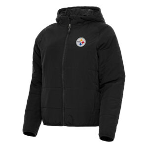 Women's Antigua  Black Pittsburgh Steelers  Universe Full-Zip Hoodie Jacket