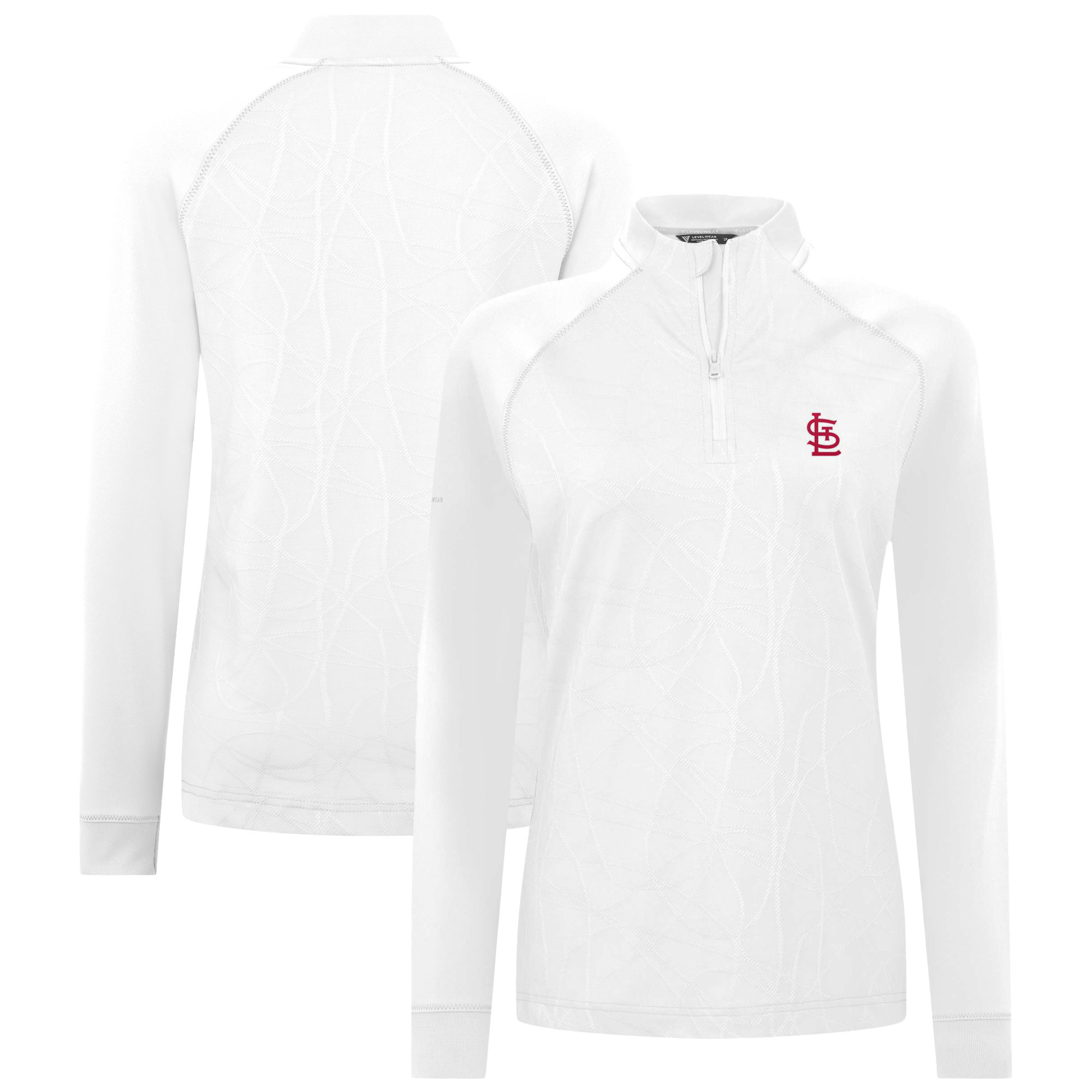 Women's Levelwear White St. Louis Cardinals Amethyst Insignia 2.0 Quarter-Zip Jacket