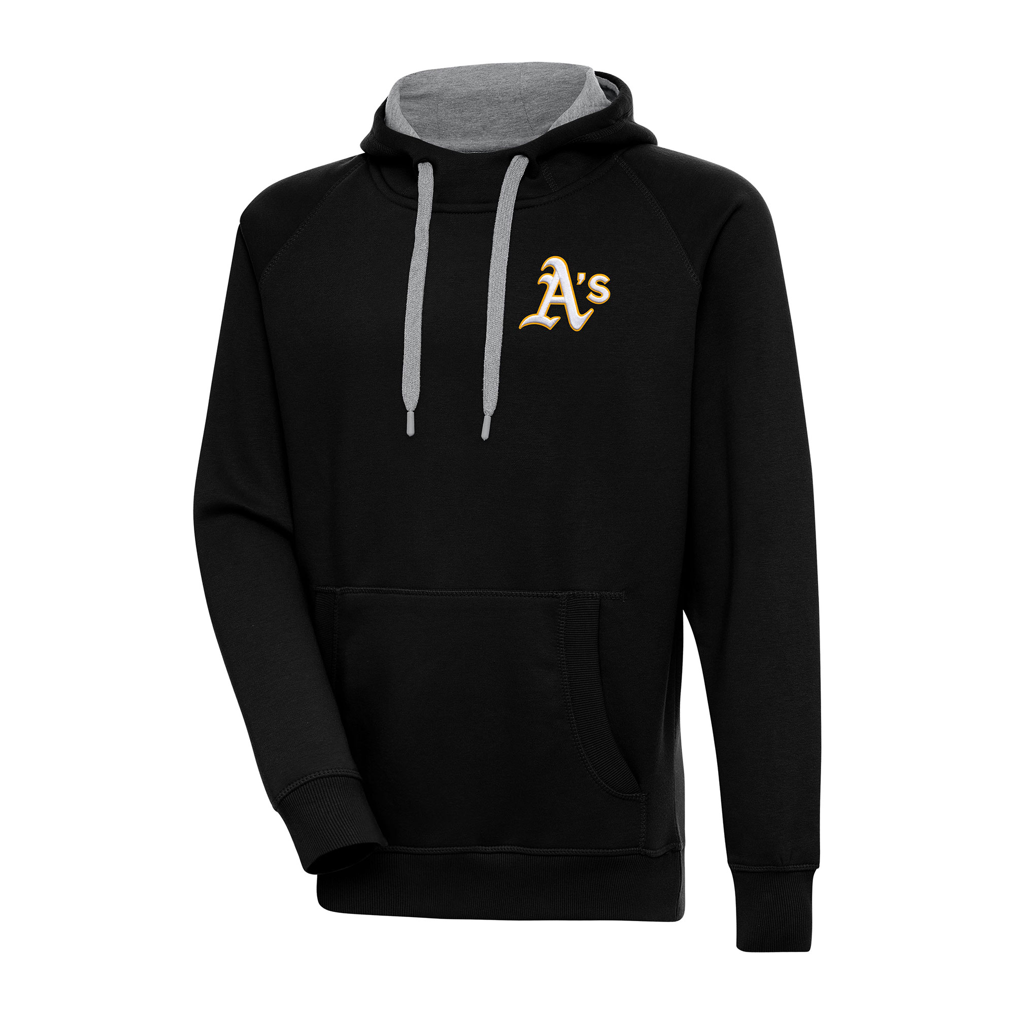 Men's Antigua Black Athletics Big & Tall Victory Pullover Hoodie
