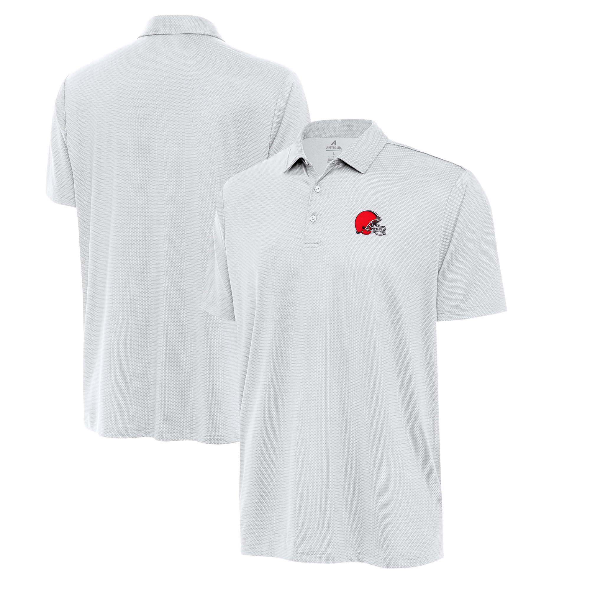 Men's Antigua White Cleveland Browns Eclipse Polo