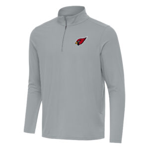 Men's Antigua Gray Arizona Cardinals Intent Quarter-Zip Pullover Top