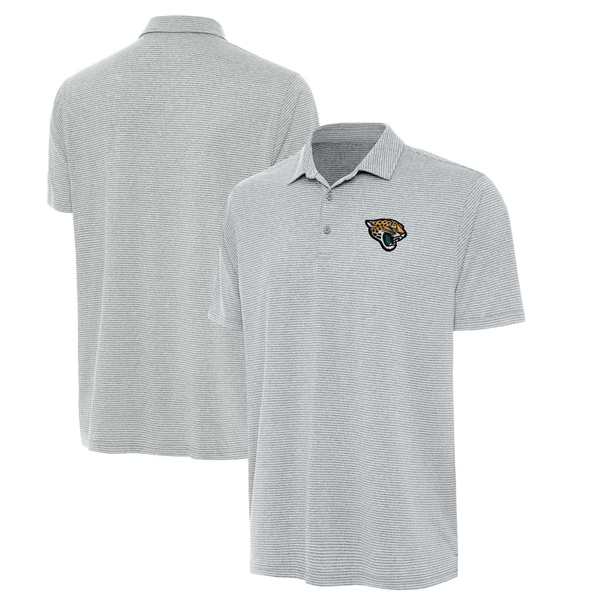Men's Antigua Heather Gray Jacksonville Jaguars Scheme Polo